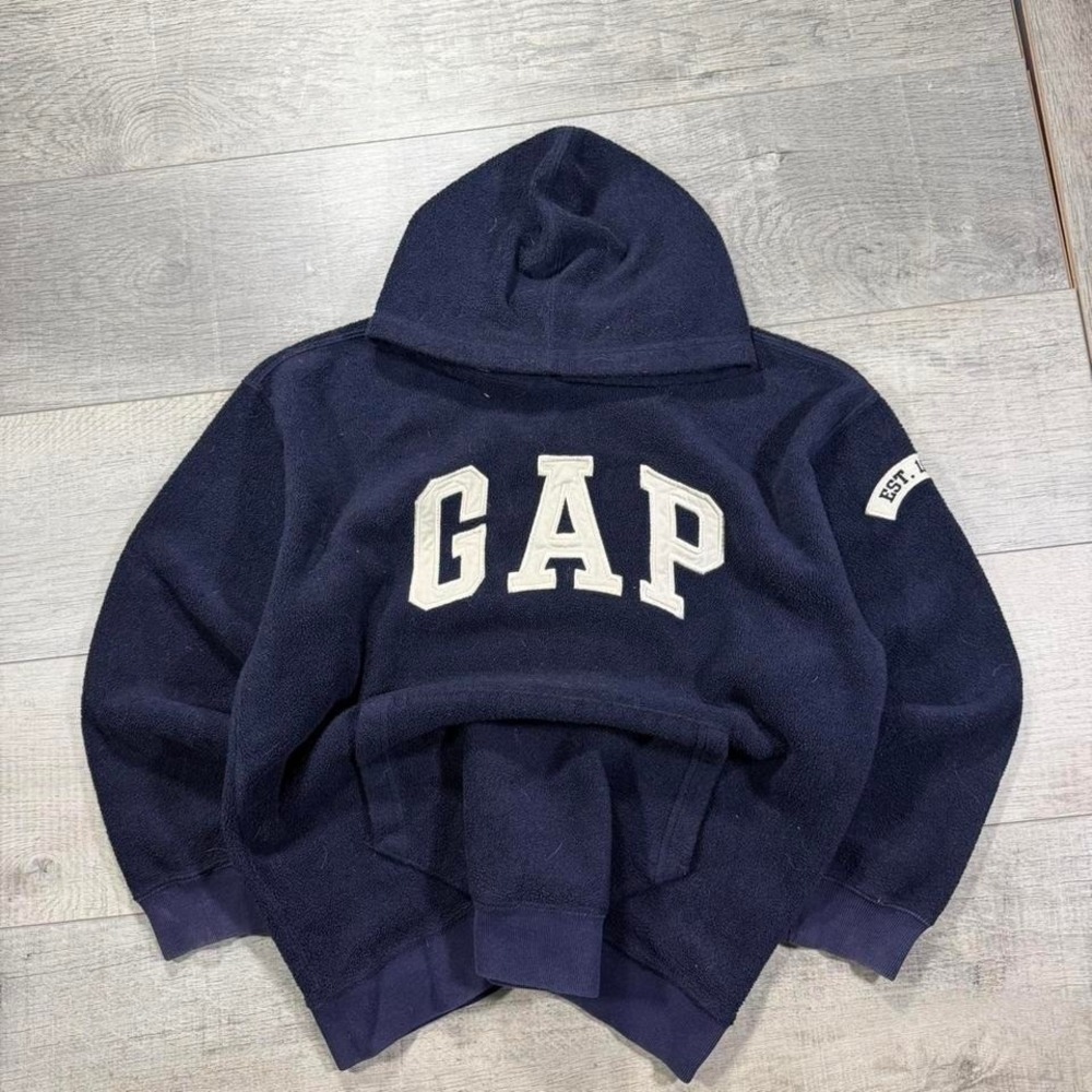 Vintage 2000s embroidered gap Sherpa fleece pullover hoodie size boys